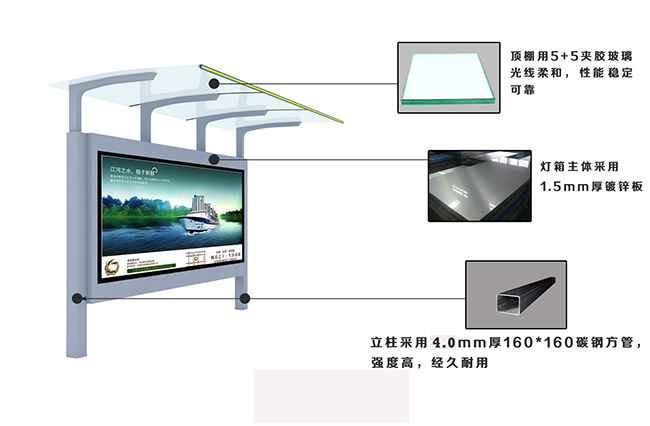 廣州款候車亭主材說明